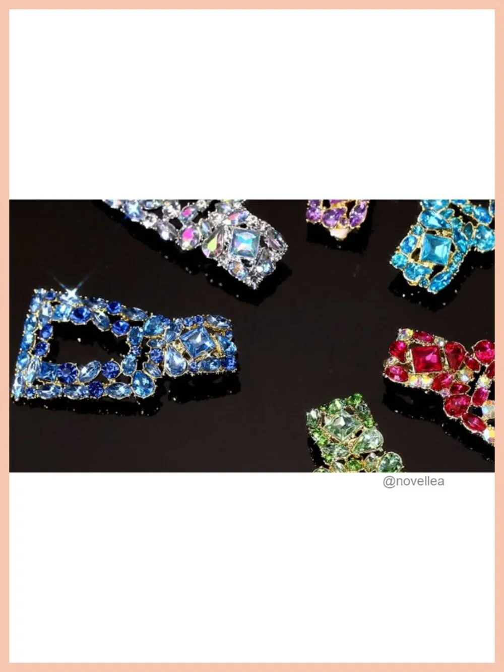 Sparkly Rhinestone Crystal Geometric Clip-on Drop Earrings, Wedding Prom Jewelry